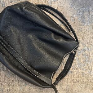 All Saints Kita Black Leather Tote Bag